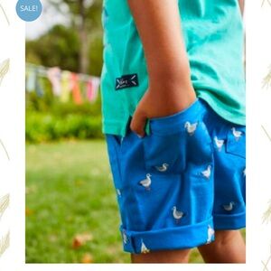 Joules blue shorts with embriodered seagulls